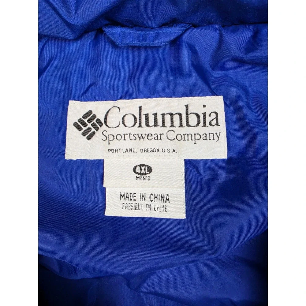 Columbia Insulated Coat Jacket Mens 4XL Blue XS5172 Full Zip Outdoor Hiking